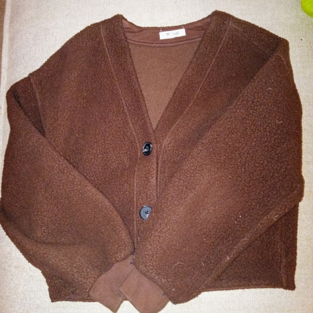 Madewell Brown Cardigan Sweater Cozy Plush - Picture 2 of 2